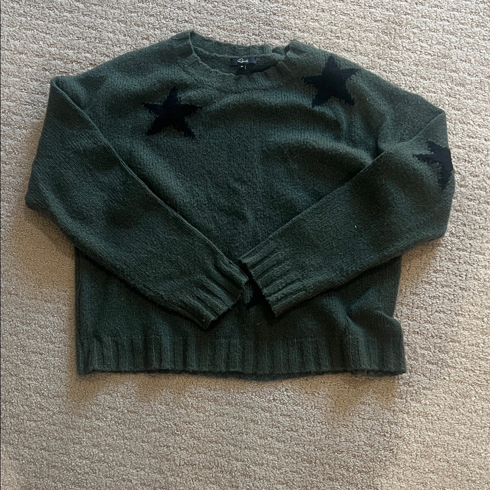 Rails dark green star sweater